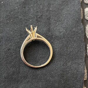 14K White Gold Ring Setting with diamond accents
